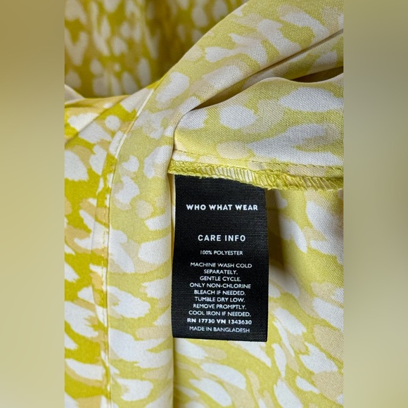 🔴Women’s Who What Wear Dress Short Tiered Size M NWT Citrus Leopard 3/4 Sleeves - Picture 6 of 10